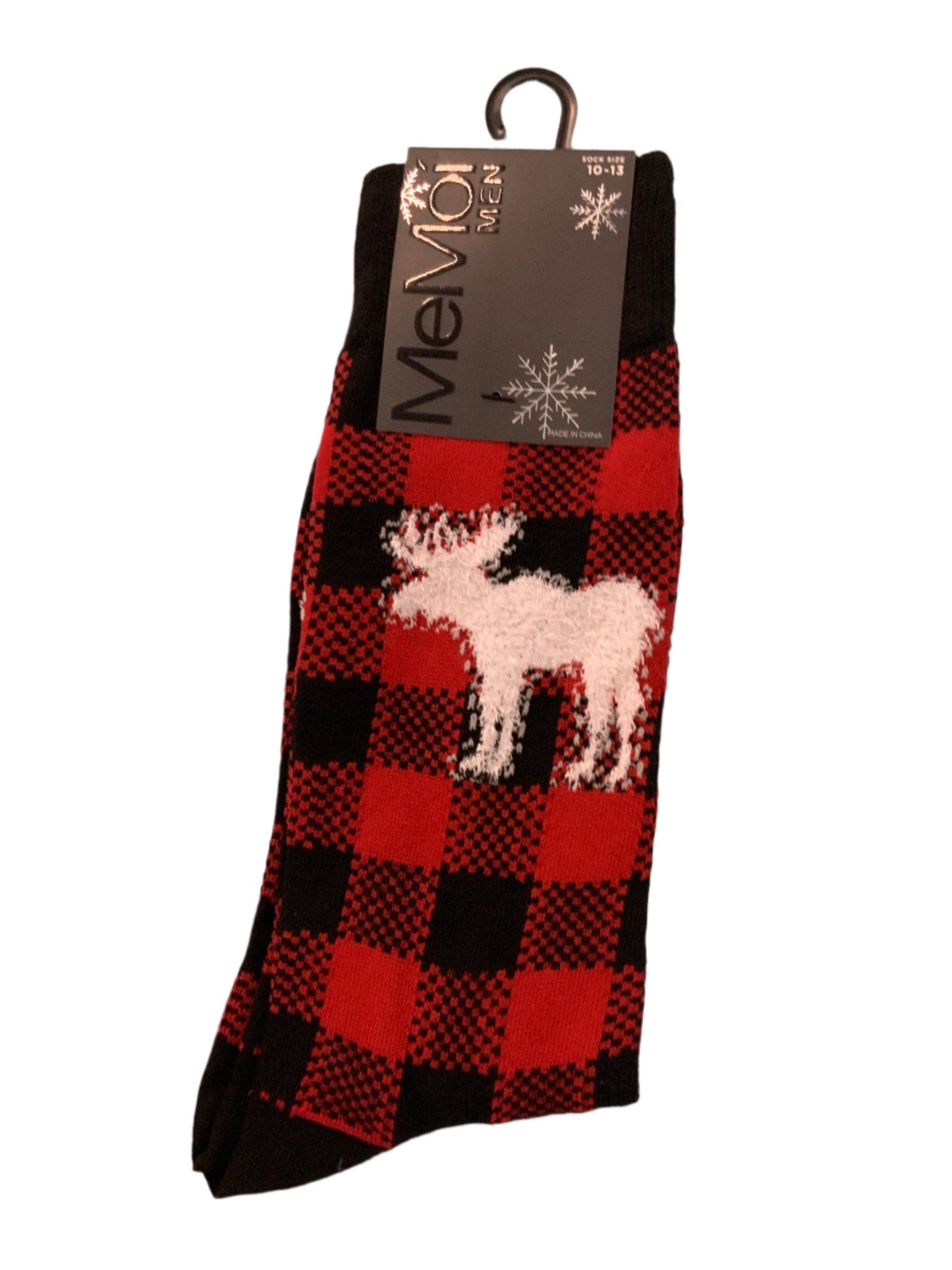Buffalo Plaid Moose Socks