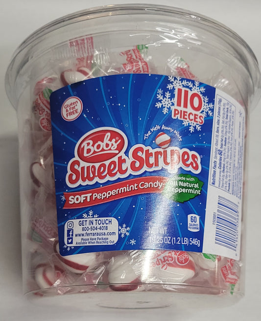 Sweet Stripes Peppermint Candy-110 piece  tub